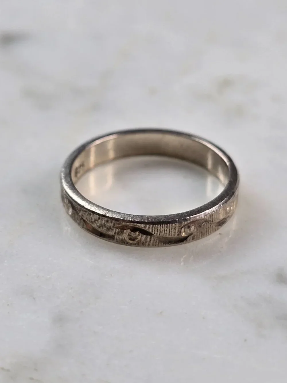 Womens Girls Vintage Estate Sterling Silver Modernist Ring 1.5g E4157